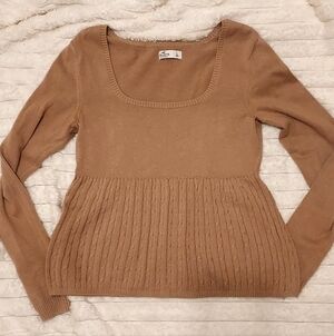 Y2K Hollister Babydoll Cable Knit Sweater